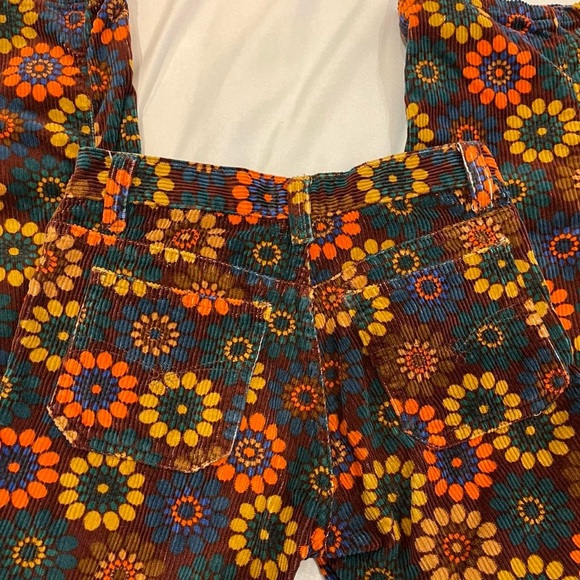 vintage miss sixty floral 70s style corduroy pants - Picture 5 of 8